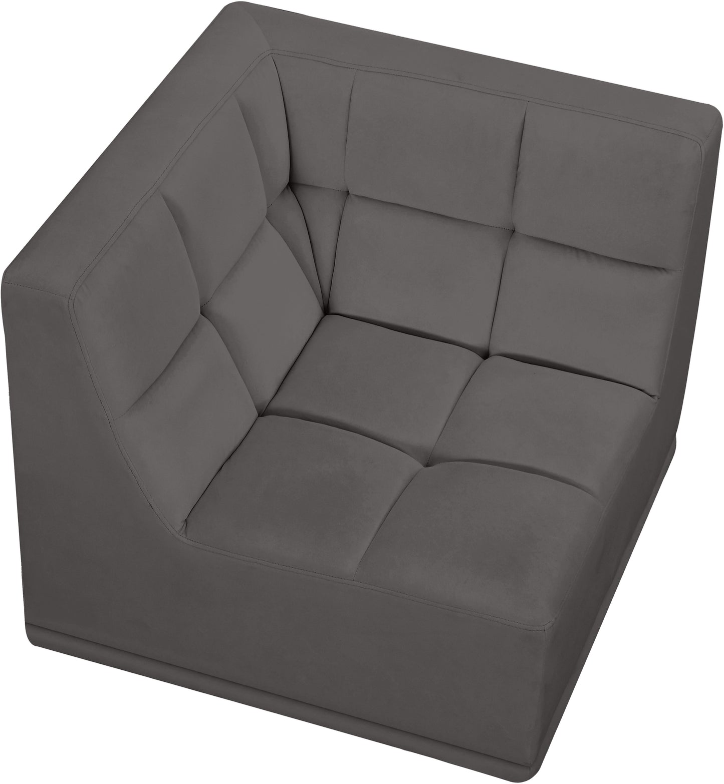 destiny grey velvet corner chair corner