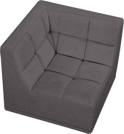 Destiny Grey Velvet Corner Chair Corner