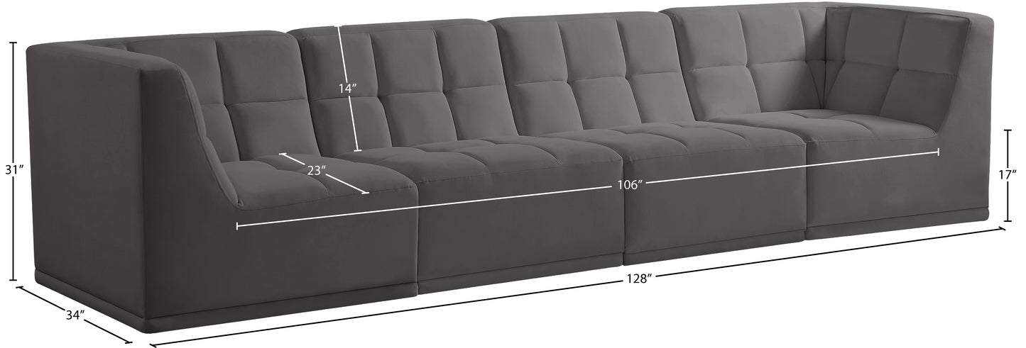 destiny grey velvet modular sofa s128