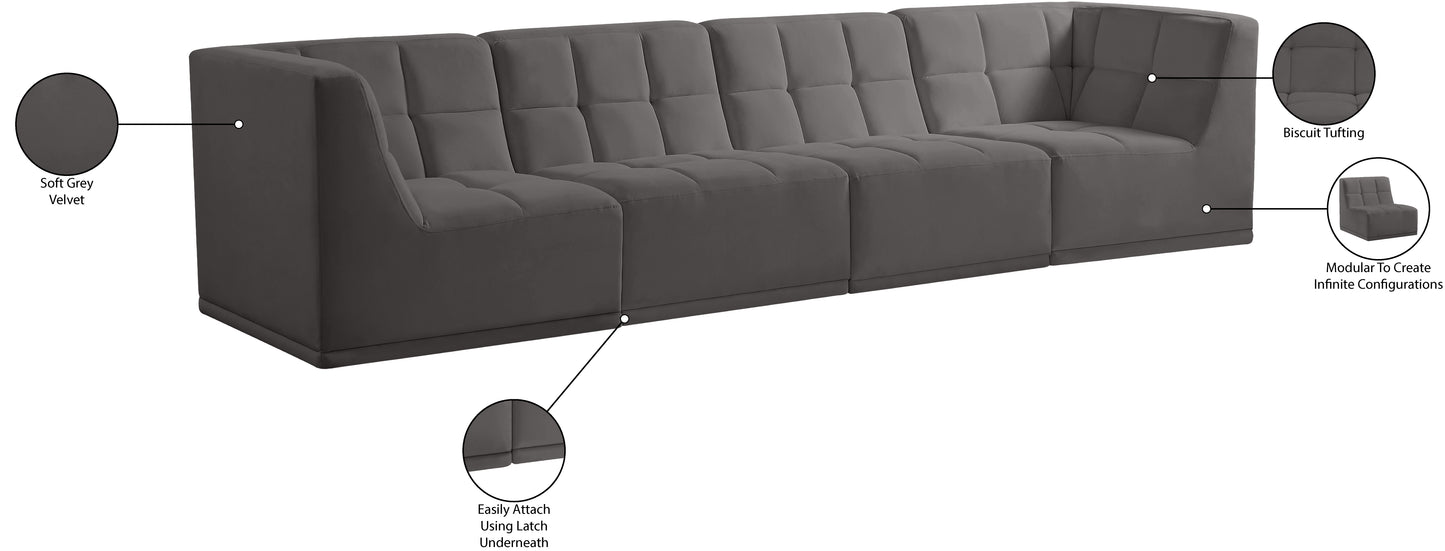 destiny grey velvet modular sofa s128