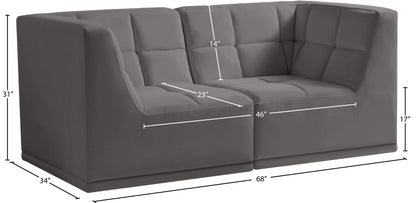 Destiny Grey Velvet Modular Sofa S68