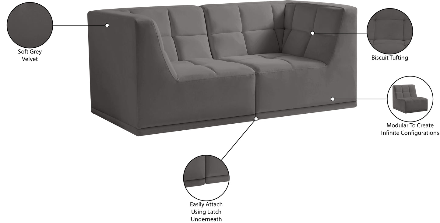 destiny grey velvet modular sofa s68