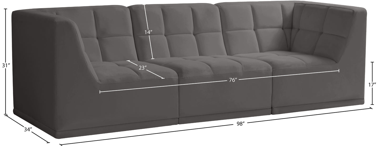 destiny grey velvet modular sofa s98