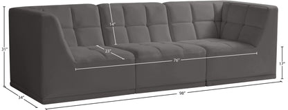 Destiny Grey Velvet Modular Sofa S98