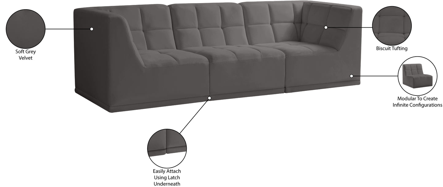 destiny grey velvet modular sofa s98