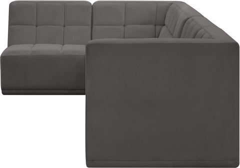 Destiny Grey Velvet Modular Sectional Sec4A