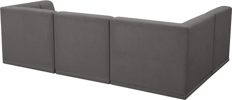 Destiny Grey Velvet Modular Sectional Sec4A