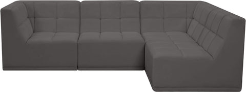 Destiny Grey Velvet Modular Sectional Sec4A