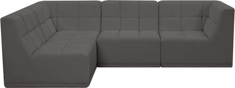 Destiny Grey Velvet Modular Sectional Sec4A