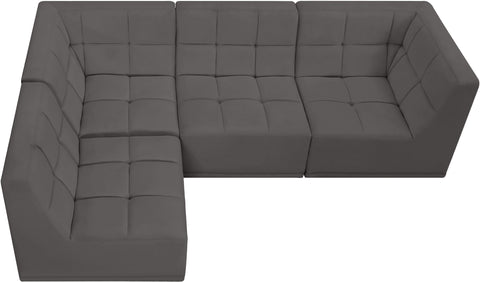 Destiny Grey Velvet Modular Sectional Sec4A