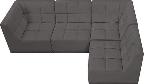 Destiny Grey Velvet Modular Sectional Sec4A