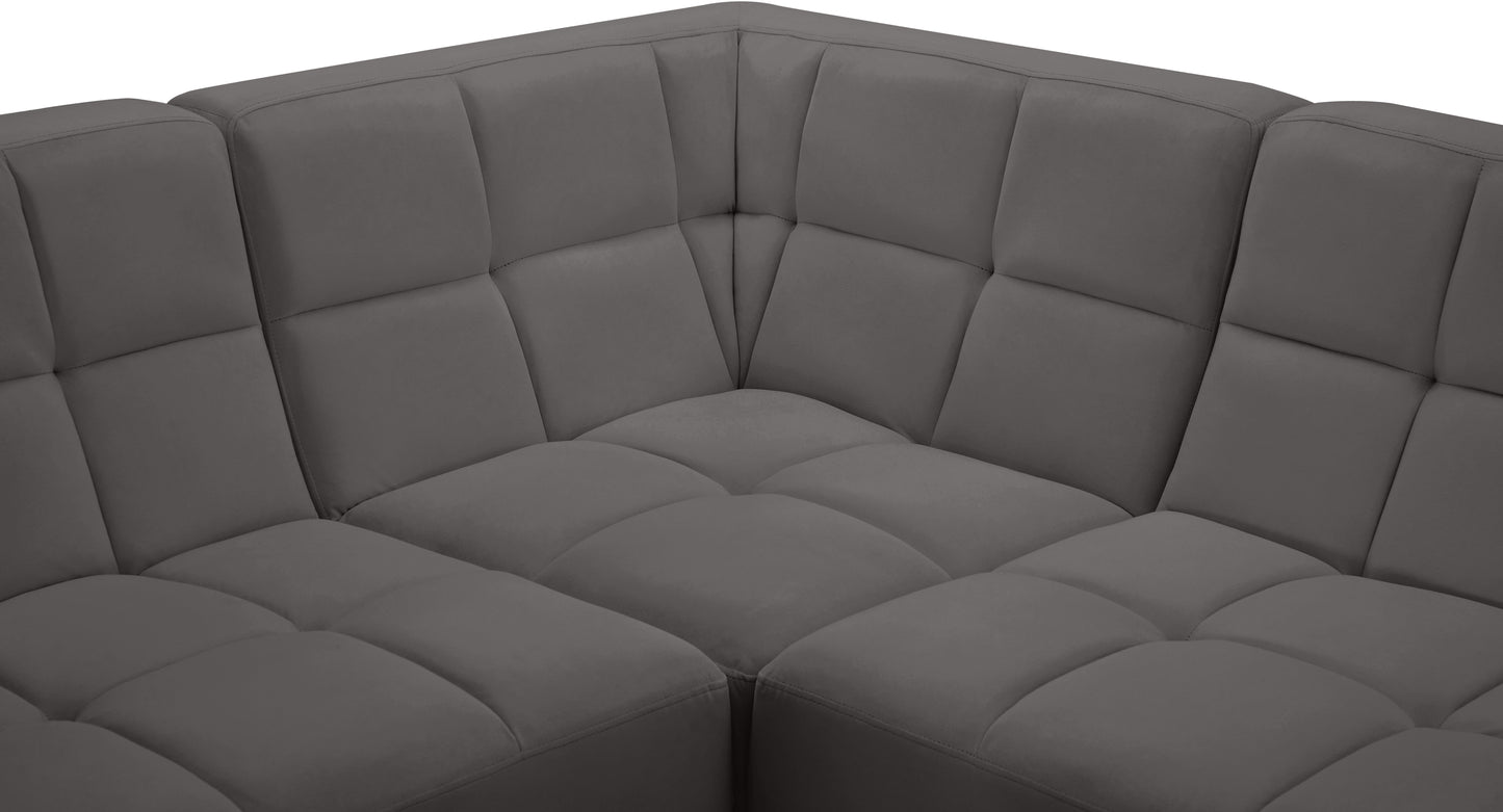 destiny grey velvet modular sectional sec5a