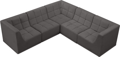 Destiny Grey Velvet Modular Sectional Sec5B