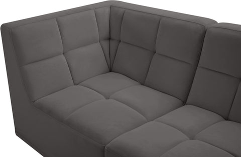 Destiny Grey Velvet Modular Sectional Sec5B