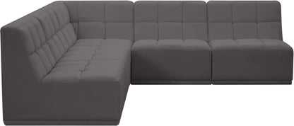 Destiny Grey Velvet Modular Sectional Sec5C