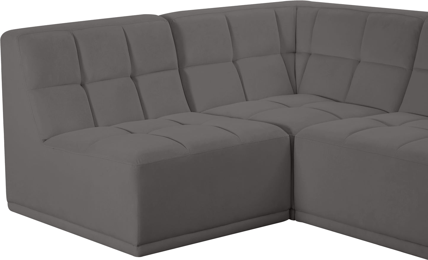 destiny grey velvet modular sectional sec5c