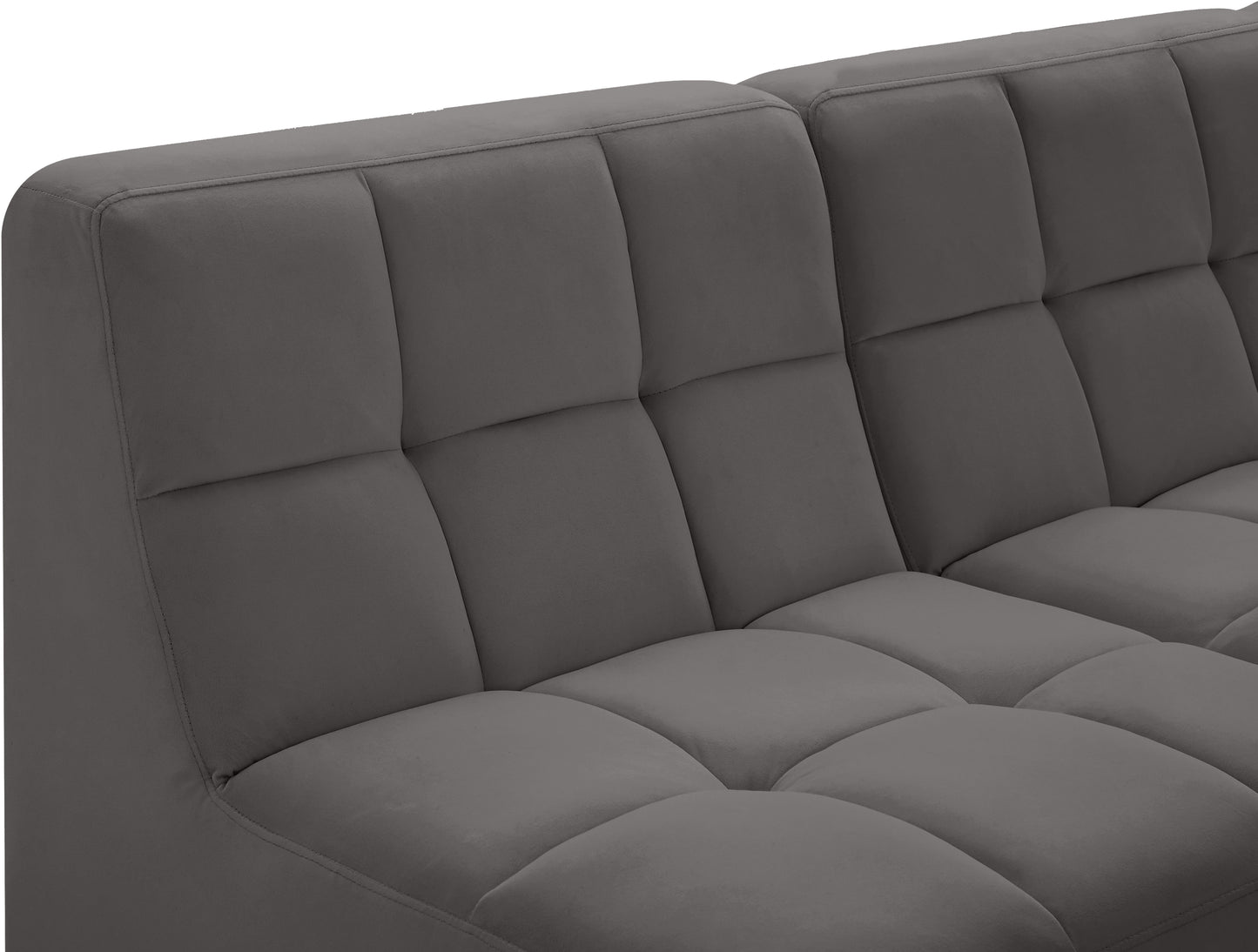 destiny grey velvet modular sectional sec5c