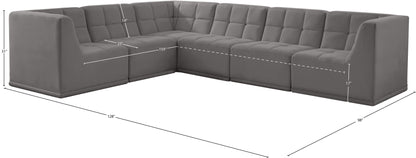 Destiny Grey Velvet Modular Sectional Sec6A