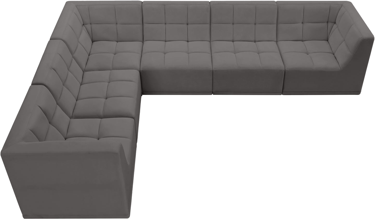 destiny grey velvet modular sectional sec6a