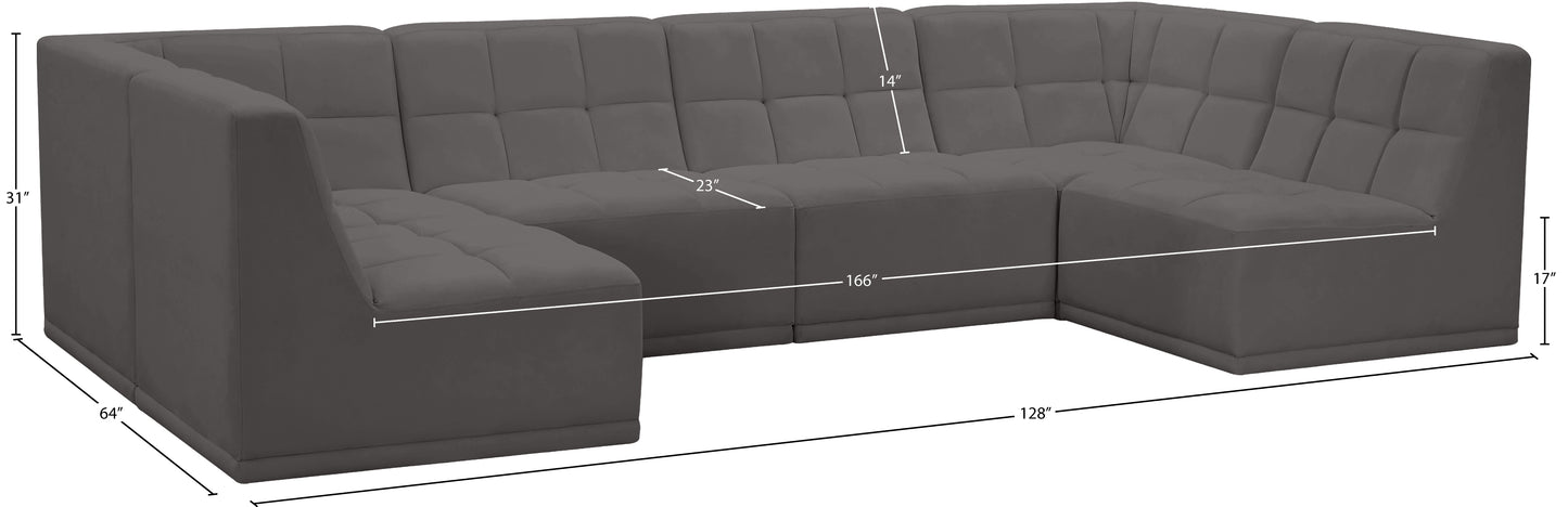 destiny grey velvet modular sectional sec6b