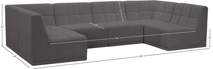 Destiny Grey Velvet Modular Sectional Sec6B