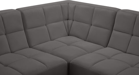 Destiny Grey Velvet Modular Sectional Sec6B