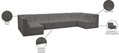 Destiny Grey Velvet Modular Sectional Sec7A