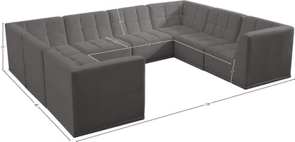 Destiny Grey Velvet Modular Sectional Sec8A