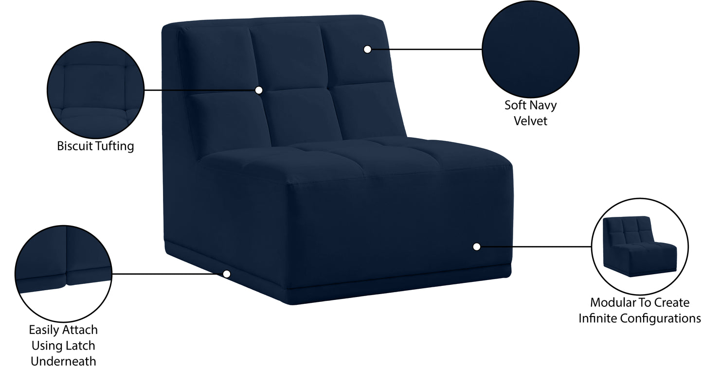 destiny navy velvet armless chair armless