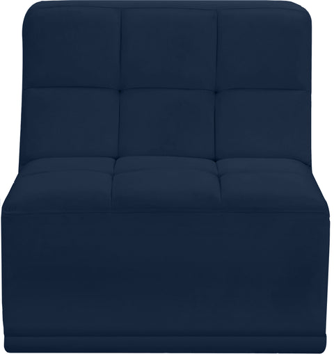 Destiny Navy Velvet Armless Chair Armless