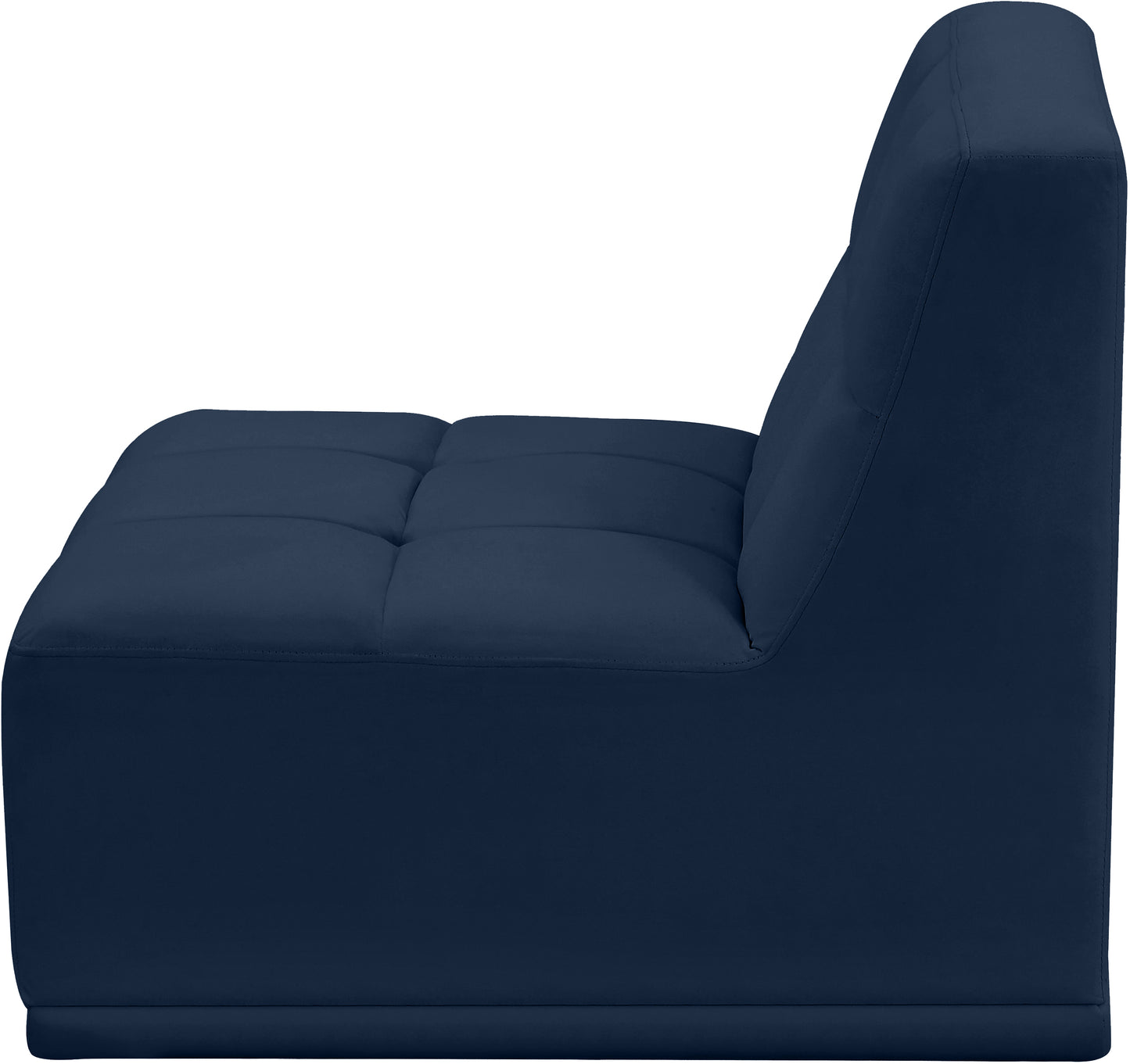 destiny navy velvet armless chair armless