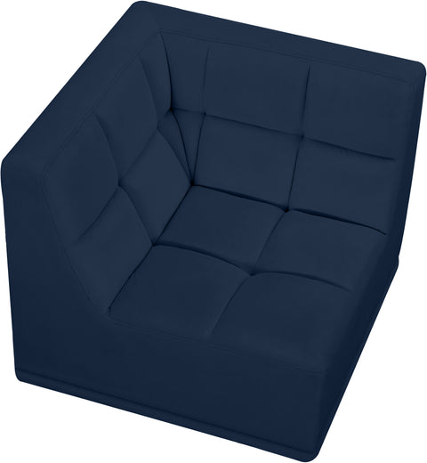 Destiny Navy Velvet Corner Chair Corner