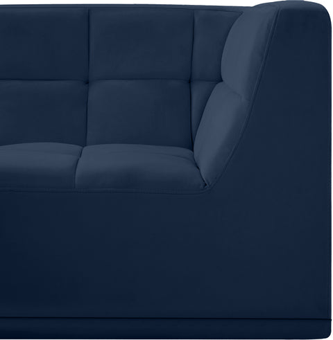 Destiny Navy Velvet Corner Chair Corner