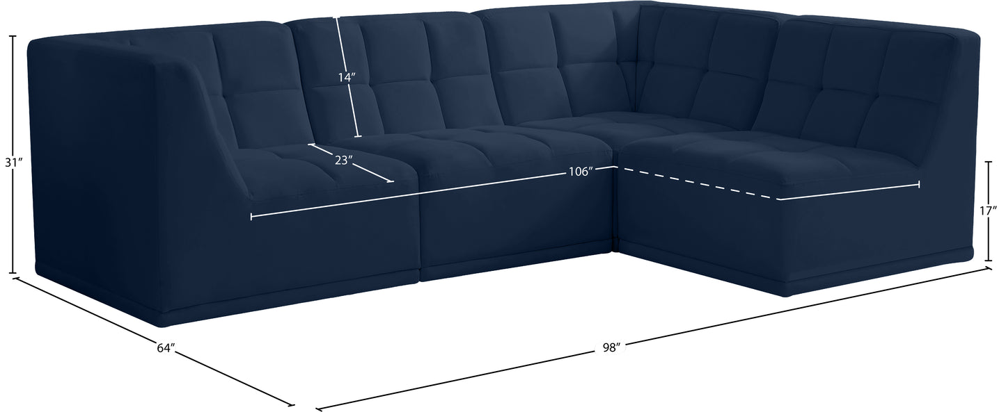 destiny navy velvet modular sectional sec4a