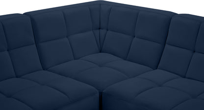 Destiny Navy Velvet Modular Sectional Sec4A