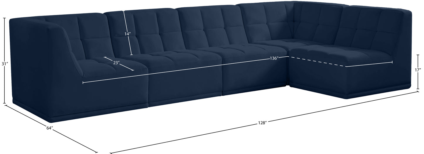 destiny navy velvet modular sectional sec5a