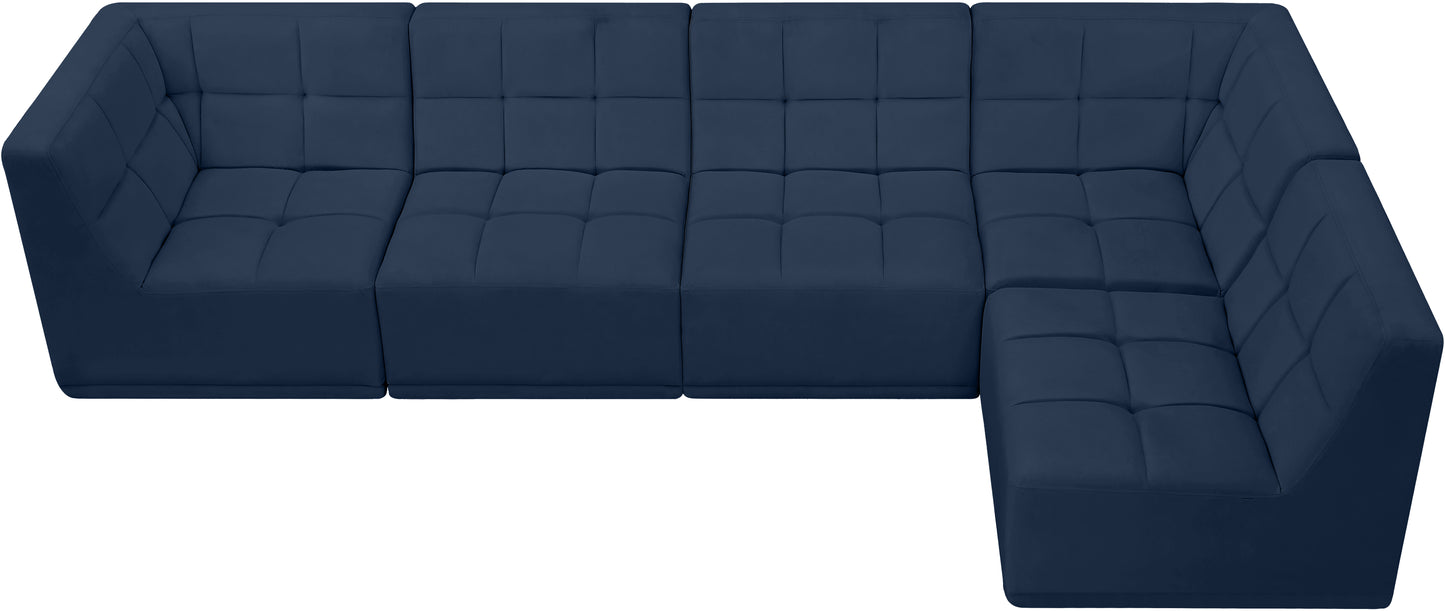 destiny navy velvet modular sectional sec5a