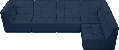 Destiny Navy Velvet Modular Sectional Sec5A