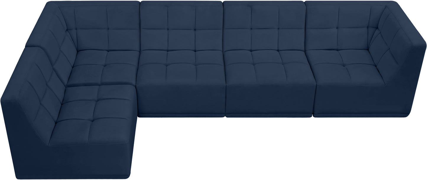 destiny navy velvet modular sectional sec5a