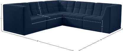 Destiny Navy Velvet Modular Sectional Sec5B