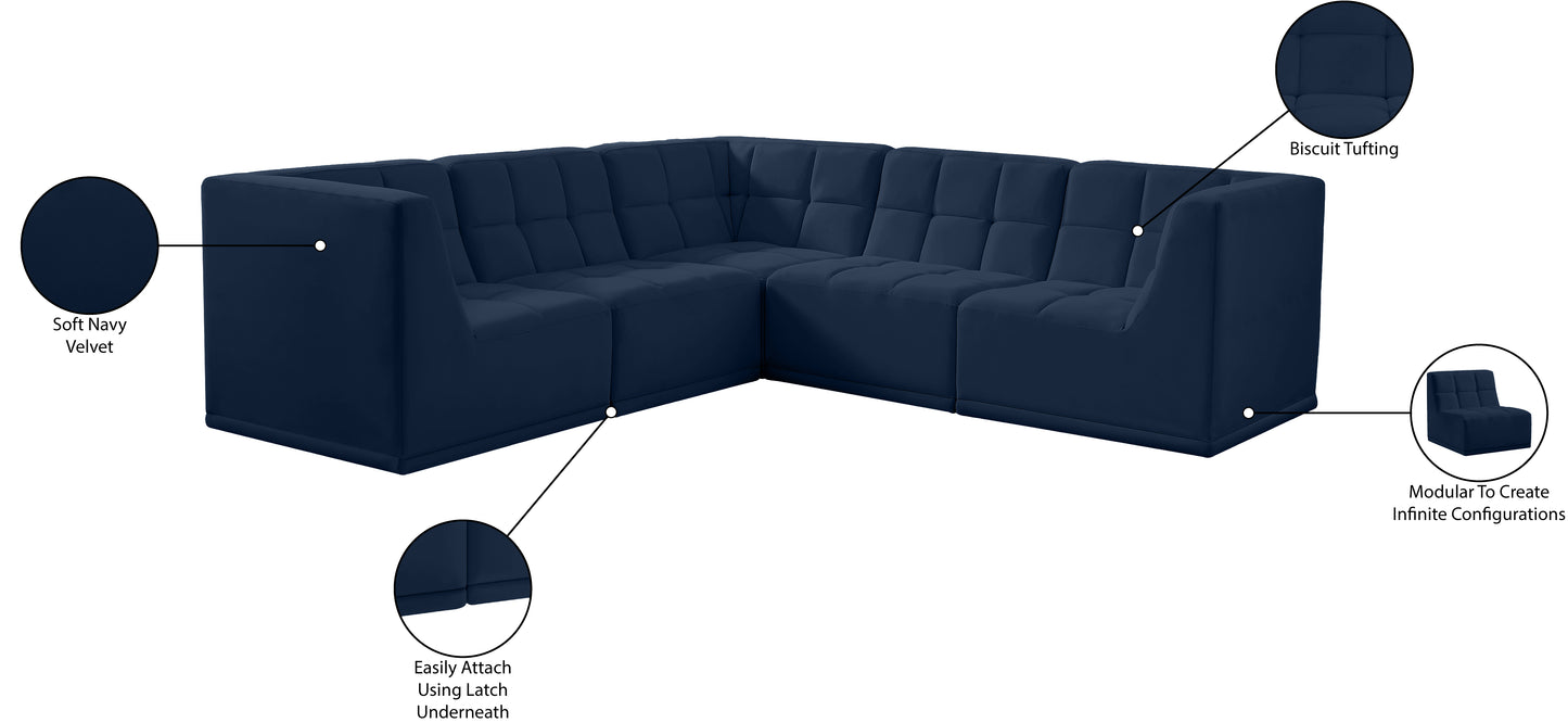 destiny navy velvet modular sectional sec5b