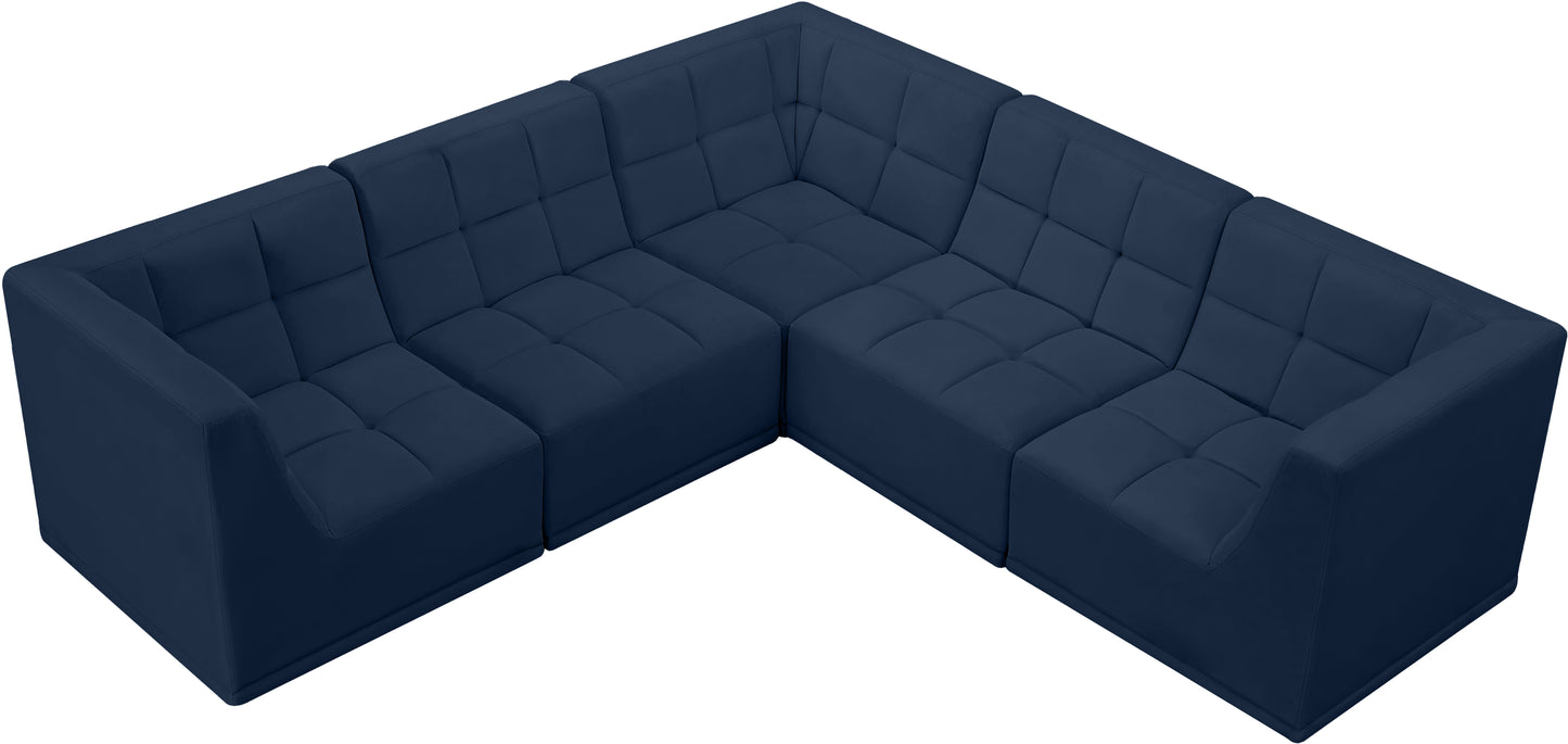 destiny navy velvet modular sectional sec5b