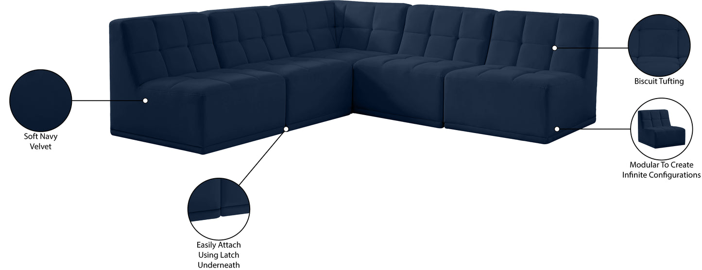 destiny navy velvet modular sectional sec5c