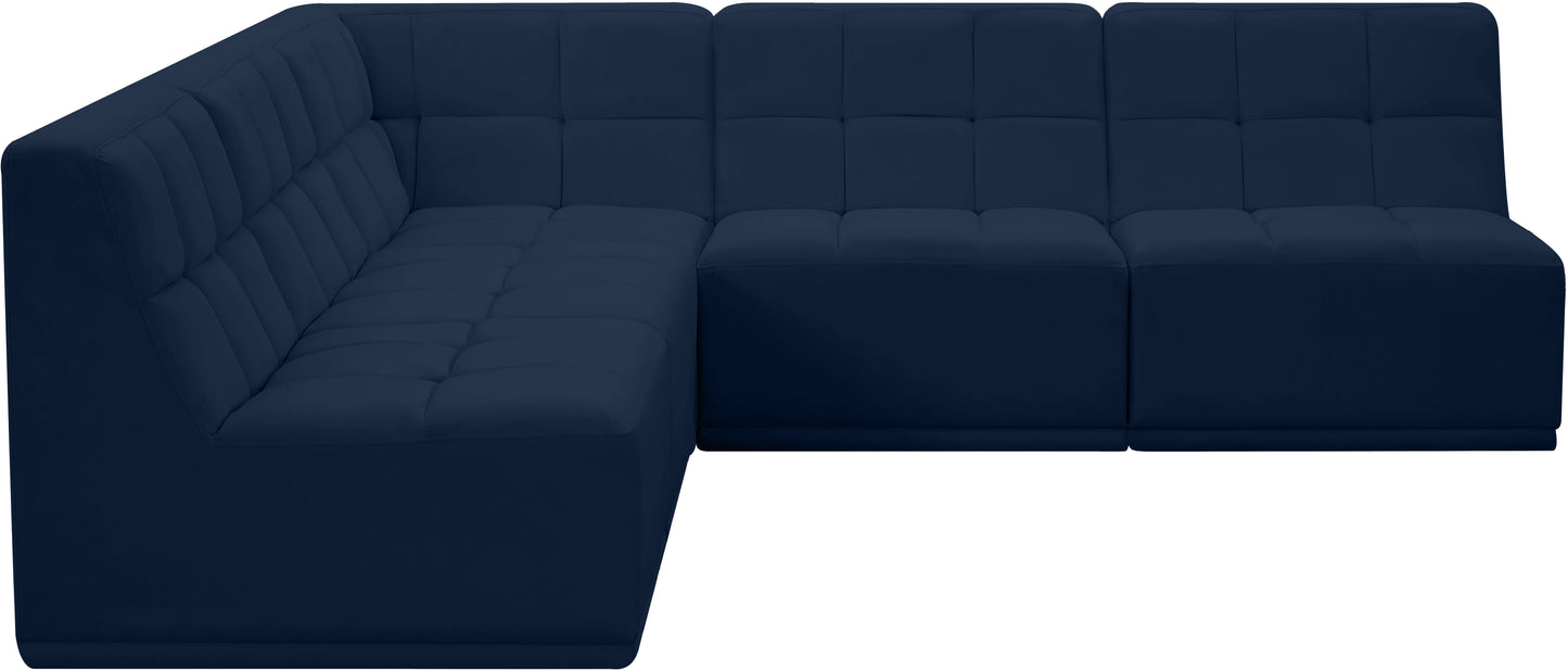 destiny navy velvet modular sectional sec5c