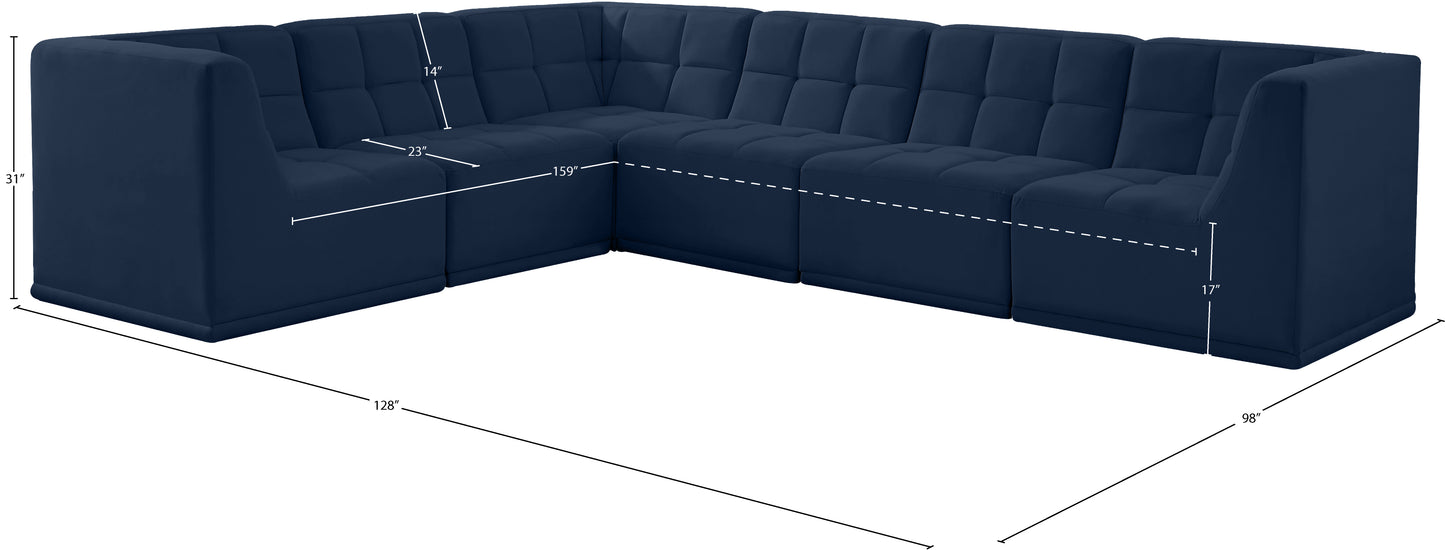 destiny navy velvet modular sectional sec6a