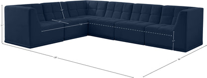 Destiny Navy Velvet Modular Sectional Sec6A