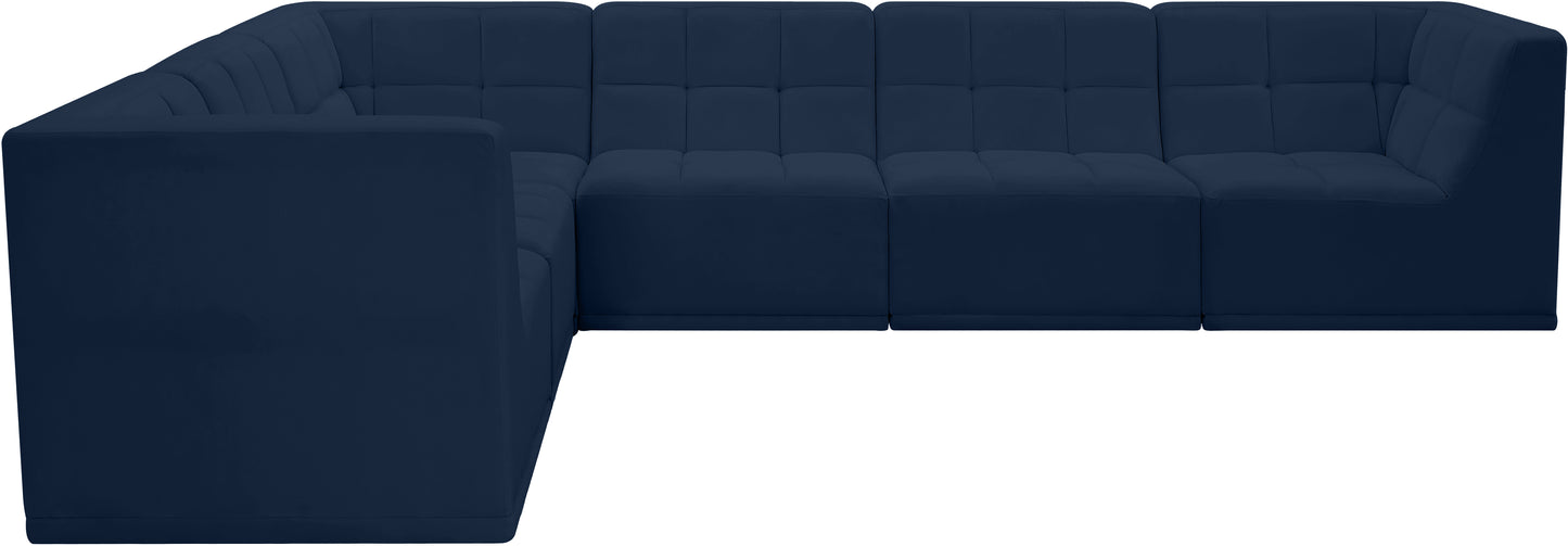 destiny navy velvet modular sectional sec6a