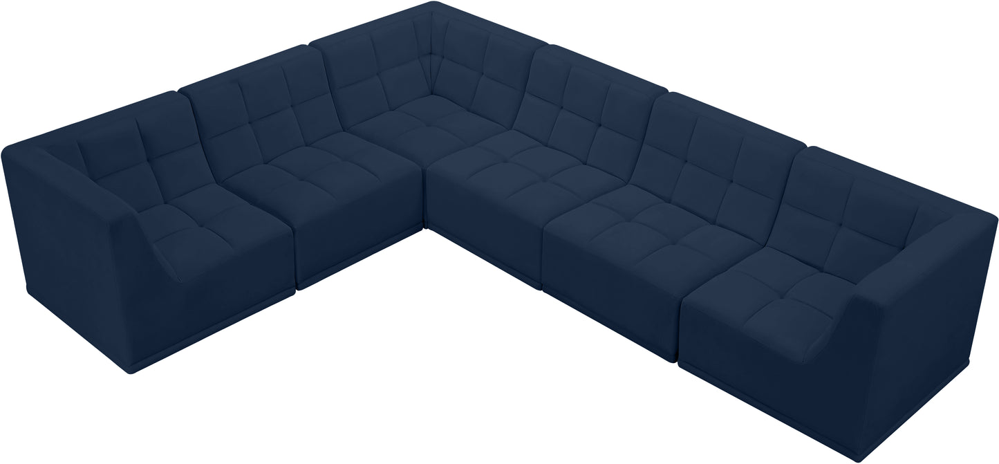 destiny navy velvet modular sectional sec6a