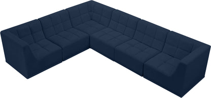 Destiny Navy Velvet Modular Sectional Sec6A