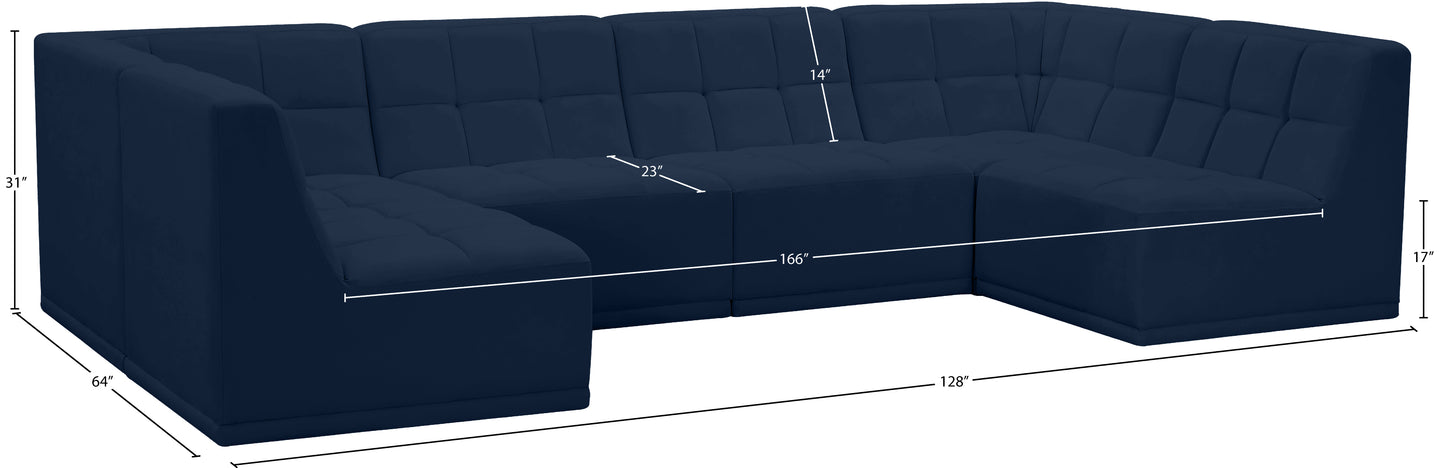 destiny navy velvet modular sectional sec6b